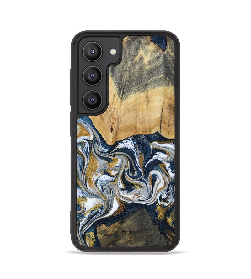 Galaxy S23 Wood Phone Case - Shanta (Teal & Gold, 793501)