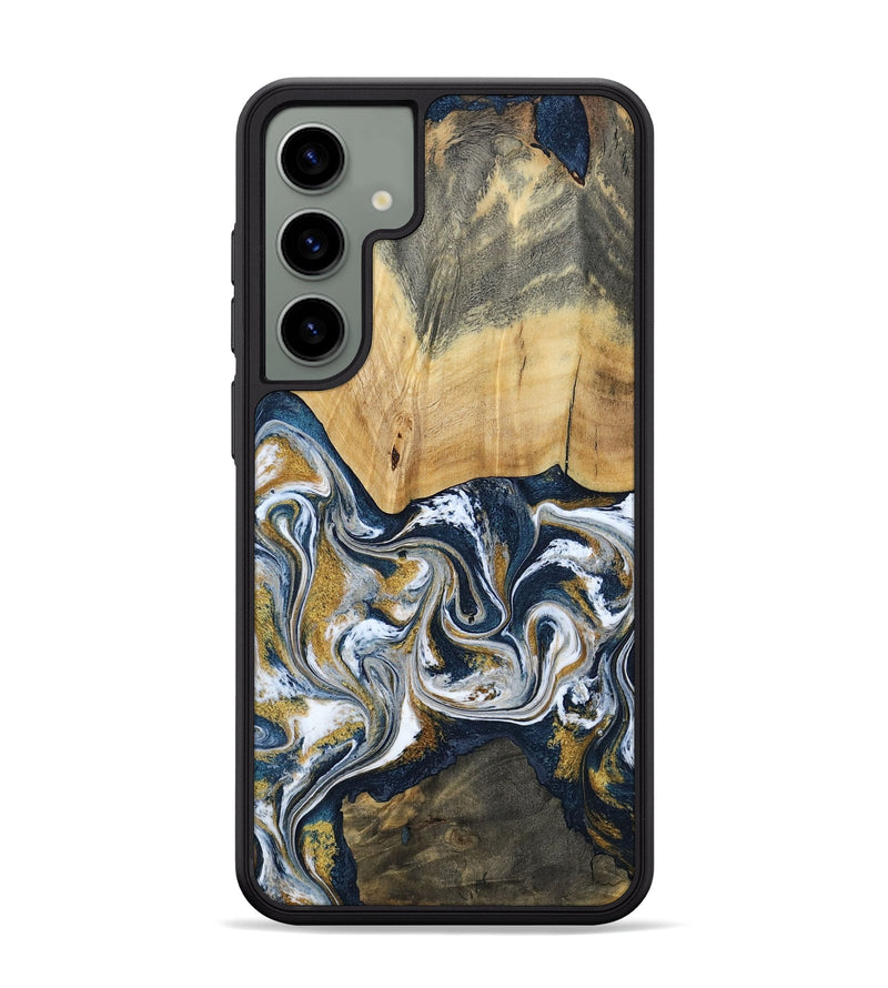 Galaxy S24 Plus Wood Phone Case - Shanta (Teal & Gold, 793501)
