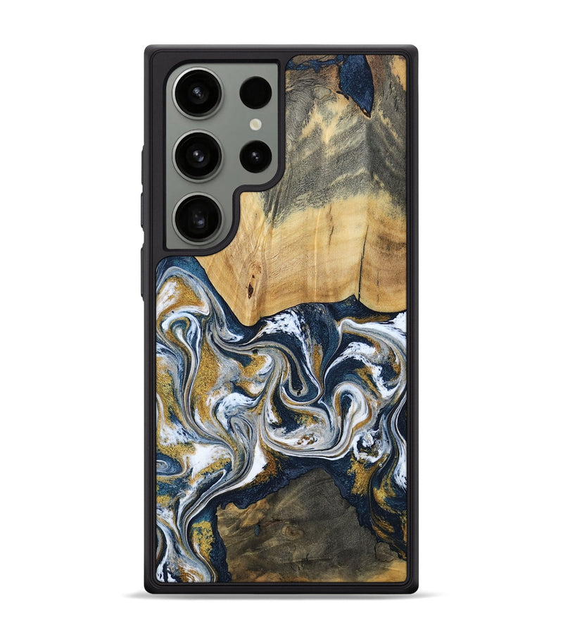 Galaxy S24 Ultra Wood Phone Case - Shanta (Teal & Gold, 793501)
