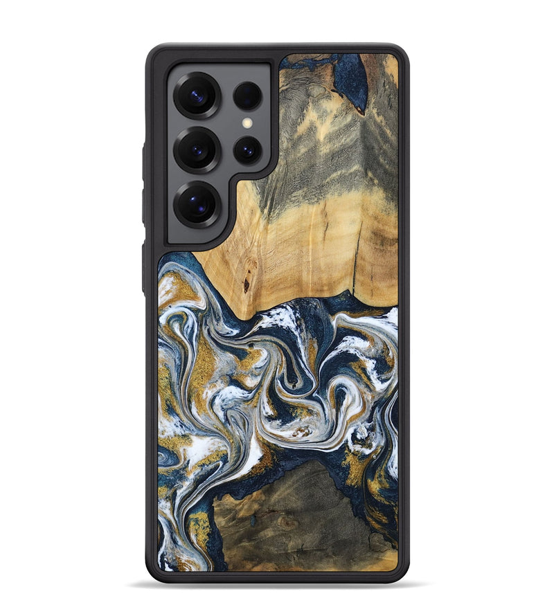 Galaxy S25 Ultra Wood Phone Case - Shanta (Teal & Gold, 793501)
