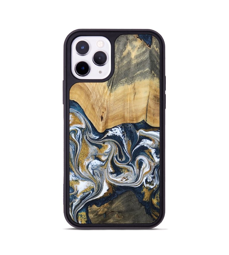 iPhone 11 Pro Wood Phone Case - Shanta (Teal & Gold, 793501)
