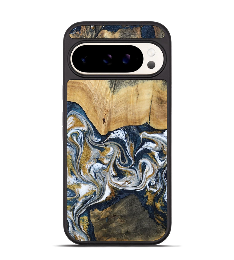 Pixel 9 Wood Phone Case - Shanta (Teal & Gold, 793501)