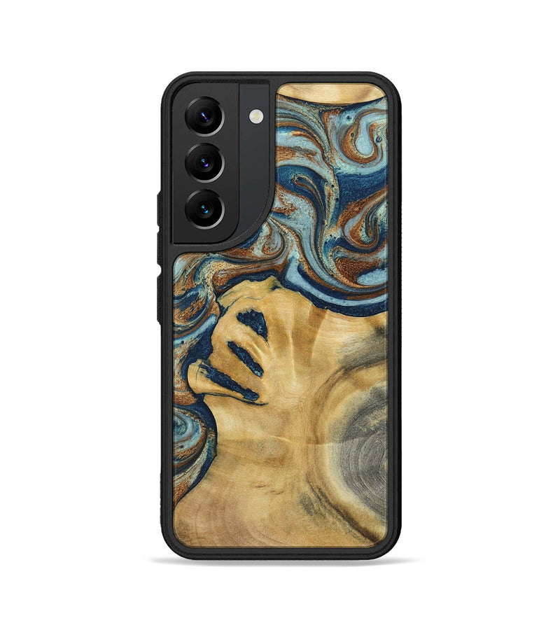 Galaxy S22 Wood Phone Case - Lucien (Teal & Gold, 793506)