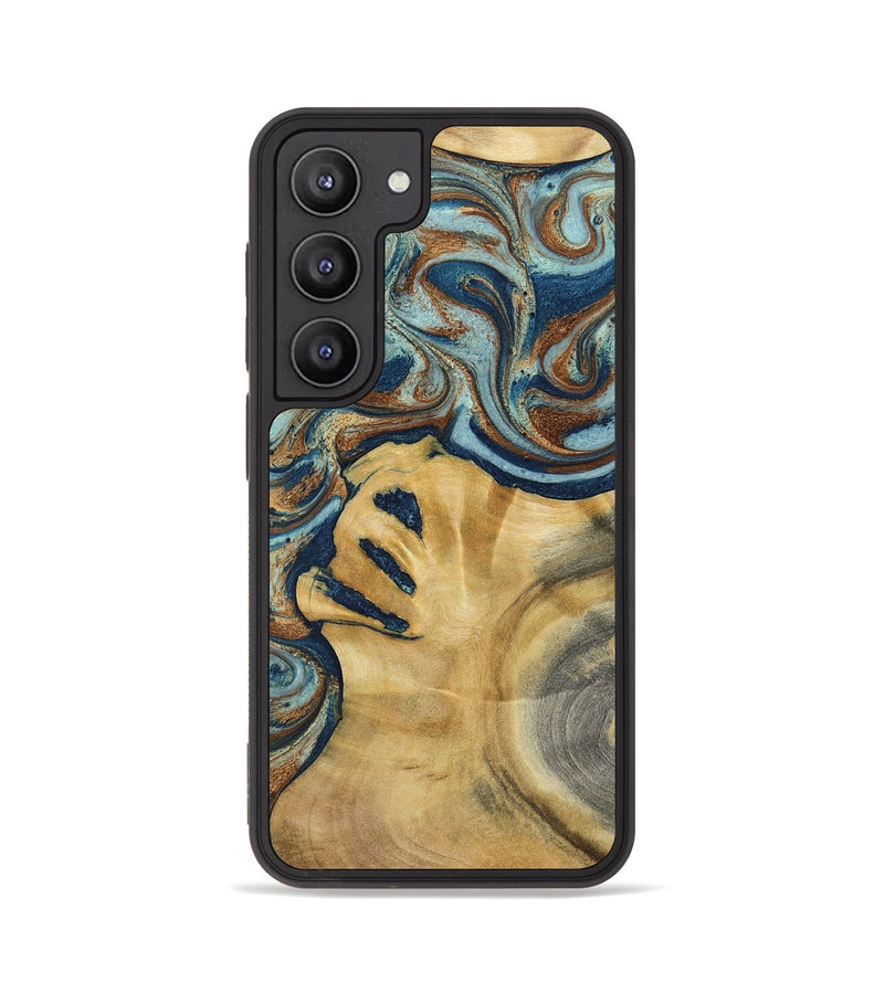 Galaxy S23 Wood Phone Case - Lucien (Teal & Gold, 793506)