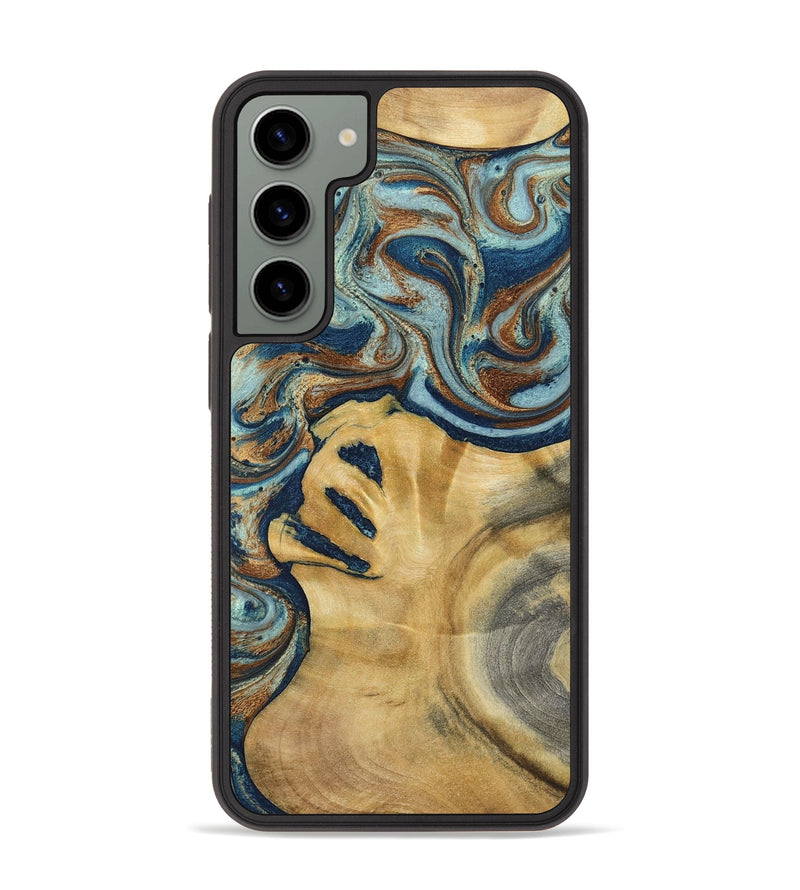 Galaxy S23 Plus Wood Phone Case - Lucien (Teal & Gold, 793506)
