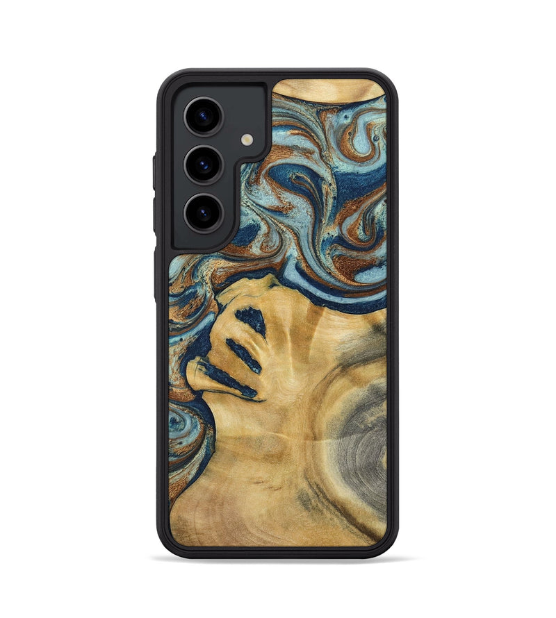 Galaxy S24 Wood Phone Case - Lucien (Teal & Gold, 793506)