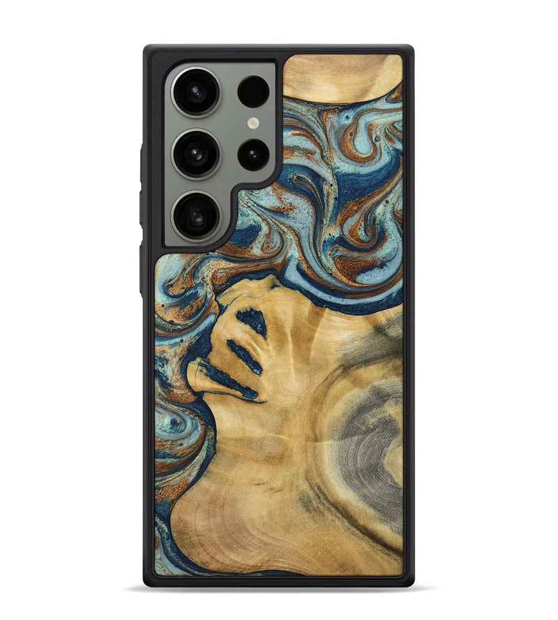 Galaxy S24 Ultra Wood Phone Case - Lucien (Teal & Gold, 793506)
