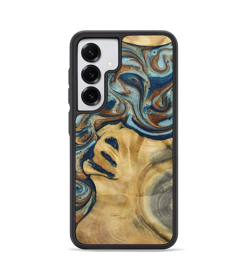 Galaxy S25 Wood Phone Case - Lucien (Teal & Gold, 793506)