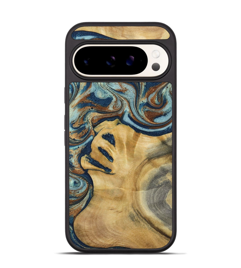 Pixel 9 Wood Phone Case - Lucien (Teal & Gold, 793506)