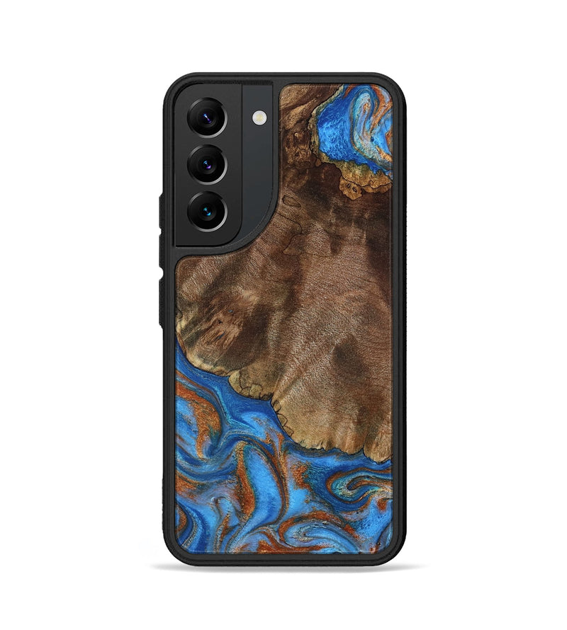 Galaxy S22 Wood Phone Case - Thiago (Teal & Gold, 793507)
