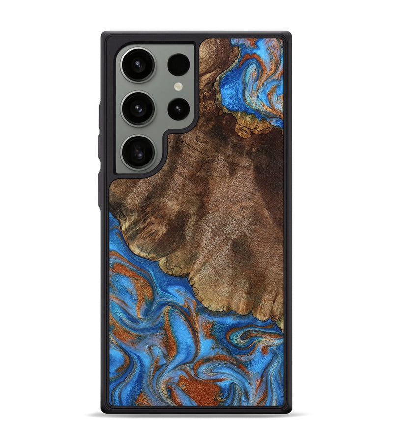 Galaxy S24 Ultra Wood Phone Case - Thiago (Teal & Gold, 793507)