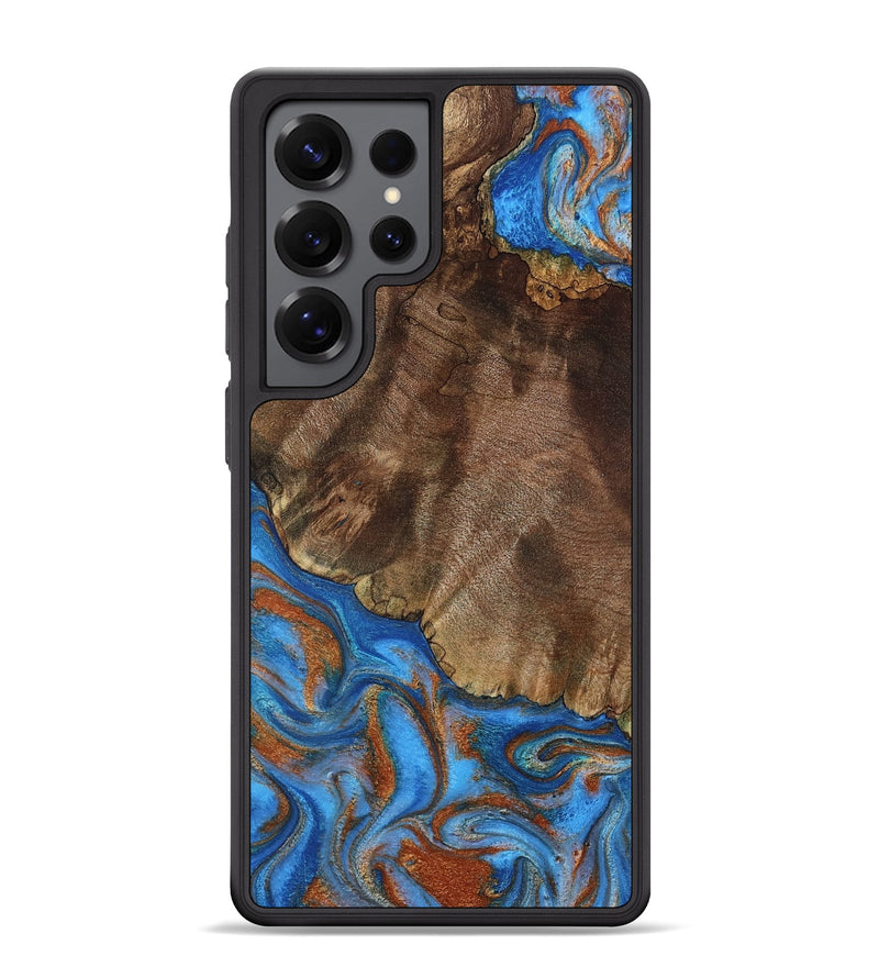 Galaxy S25 Ultra Wood Phone Case - Thiago (Teal & Gold, 793507)