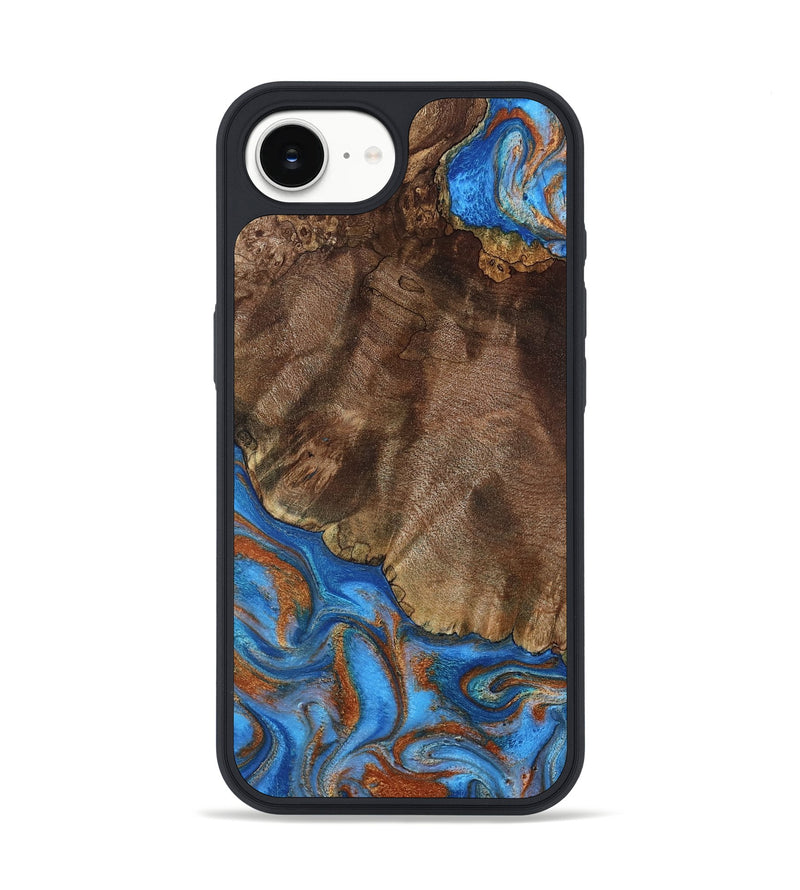 iPhone 16e Wood Phone Case - Thiago (Teal & Gold, 793507)