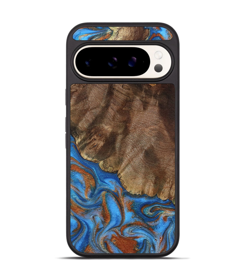 Pixel 9 Pro Wood Phone Case - Thiago (Teal & Gold, 793507)
