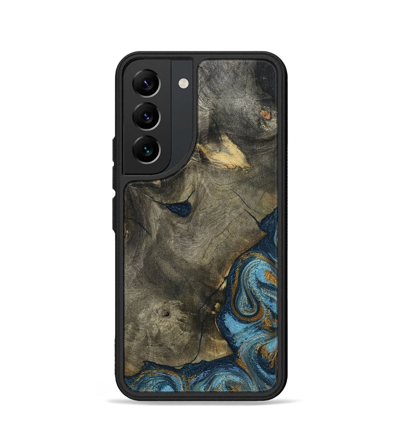 Galaxy S22 Wood Phone Case - Carey (Teal & Gold, 793510)