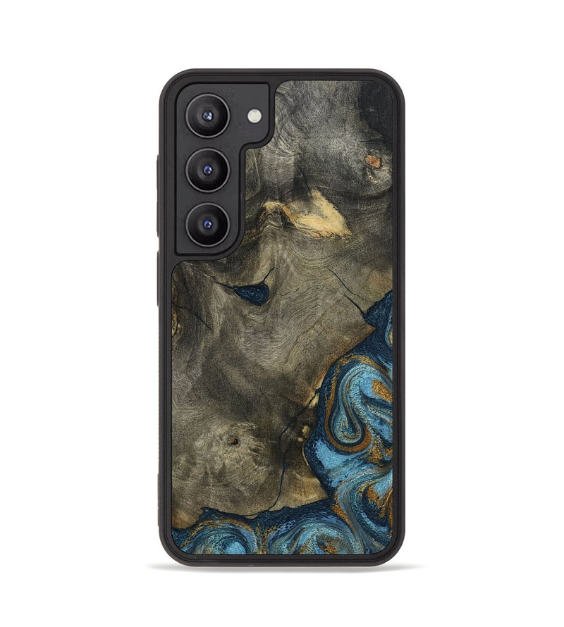 Galaxy S23 Wood Phone Case - Carey (Teal & Gold, 793510)