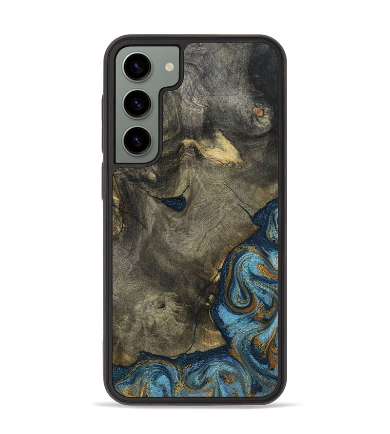 Galaxy S23 Plus Wood Phone Case - Carey (Teal & Gold, 793510)