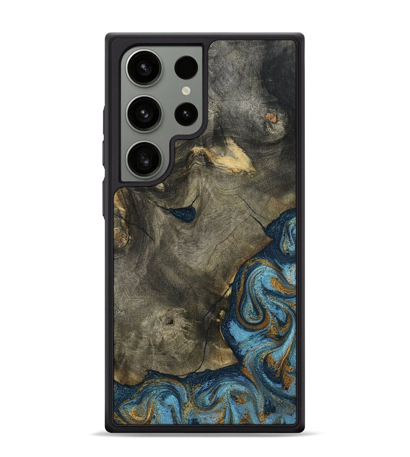 Galaxy S24 Ultra Wood Phone Case - Carey (Teal & Gold, 793510)
