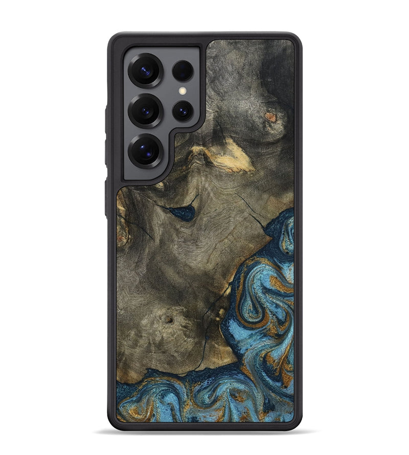 Galaxy S25 Ultra Wood Phone Case - Carey (Teal & Gold, 793510)
