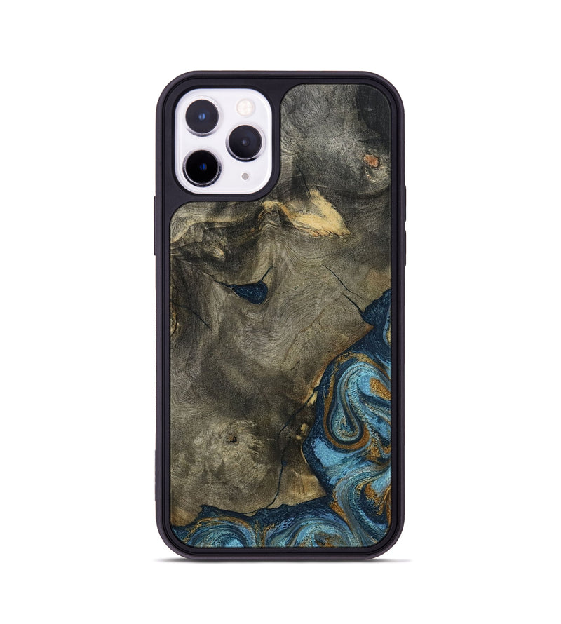 iPhone 11 Pro Wood Phone Case - Carey (Teal & Gold, 793510)