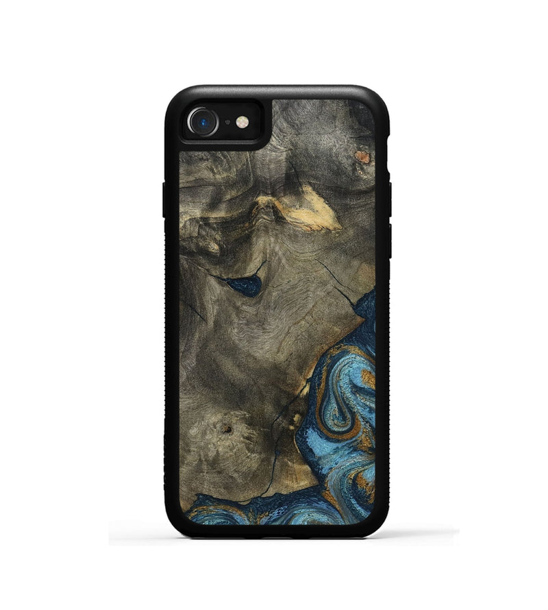iPhone SE Wood Phone Case - Carey (Teal & Gold, 793510)