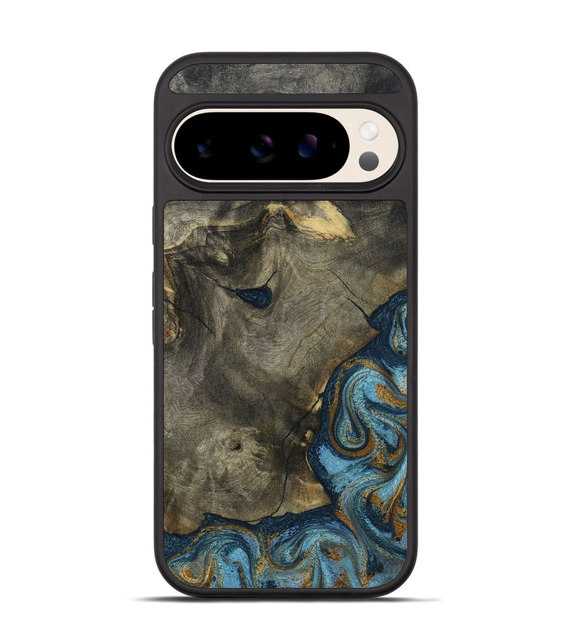 Pixel 10 Wood Phone Case - Carey (Teal & Gold, 793510)