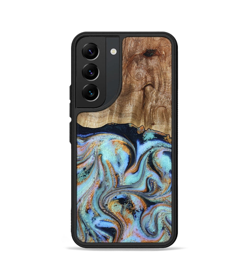 Galaxy S22 Wood Phone Case - Maren (Teal & Gold, 793511)