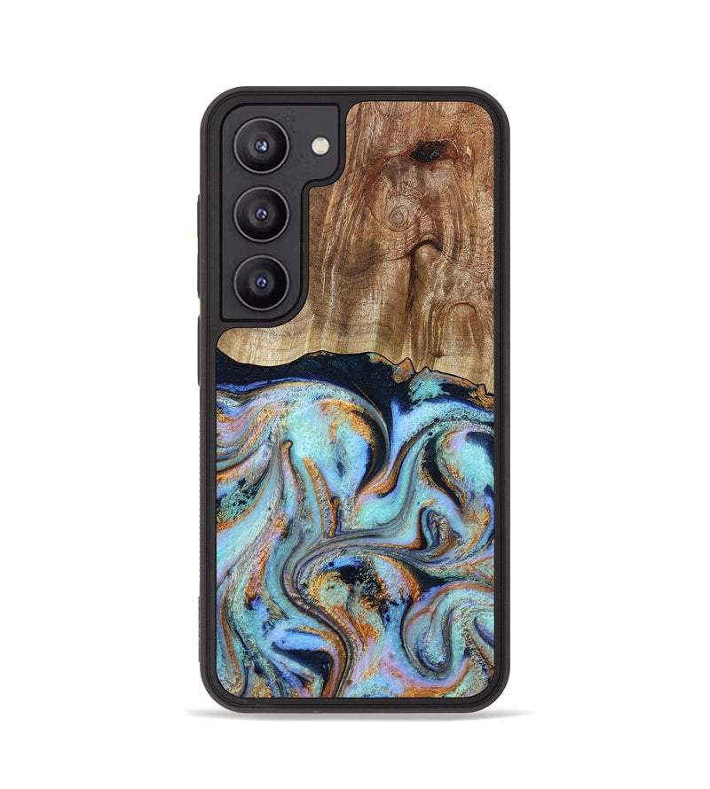 Galaxy S23 Wood Phone Case - Maren (Teal & Gold, 793511)