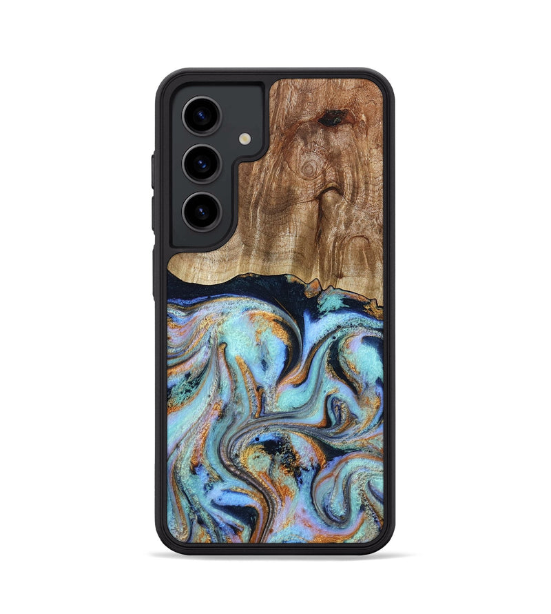 Galaxy S24 Wood Phone Case - Maren (Teal & Gold, 793511)