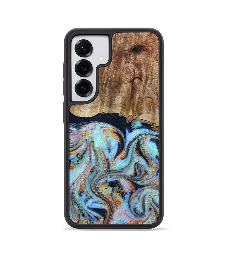 Galaxy S25 Wood Phone Case - Maren (Teal & Gold, 793511)