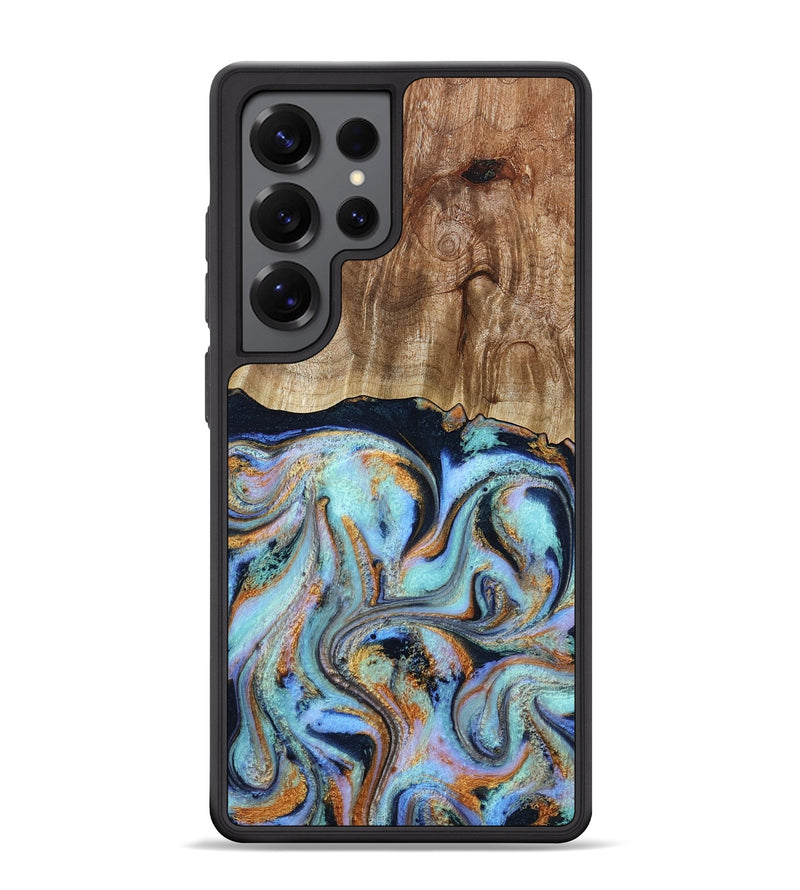 Galaxy S25 Ultra Wood Phone Case - Maren (Teal & Gold, 793511)