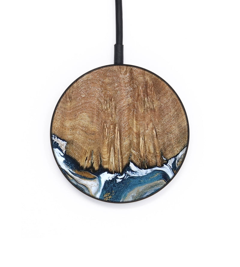 Circle Wood Wireless Charger - Jameson (Teal & Gold, 793515)