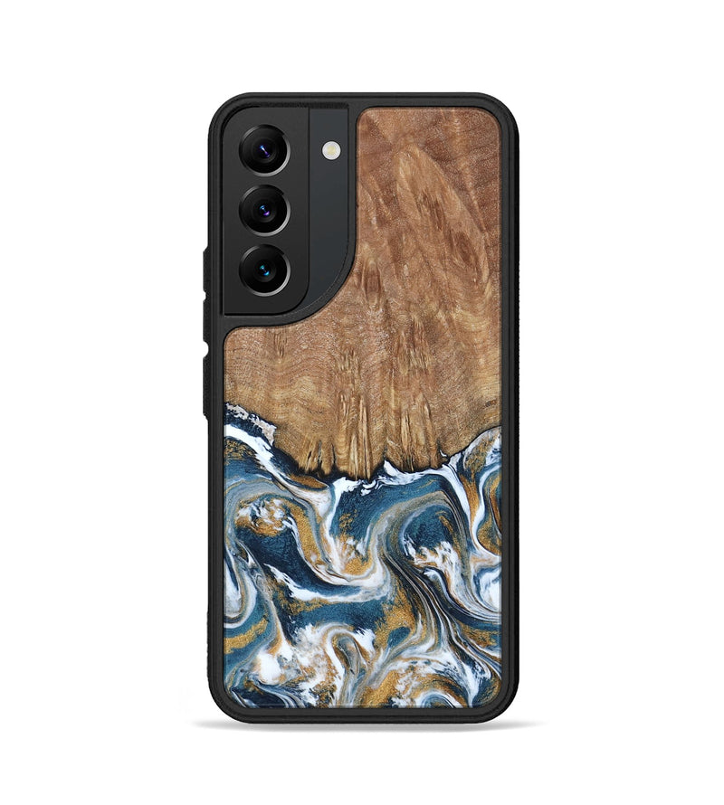 Galaxy S22 Wood Phone Case - Jameson (Teal & Gold, 793515)