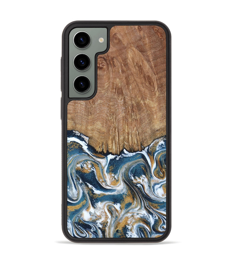 Galaxy S23 Plus Wood Phone Case - Jameson (Teal & Gold, 793515)