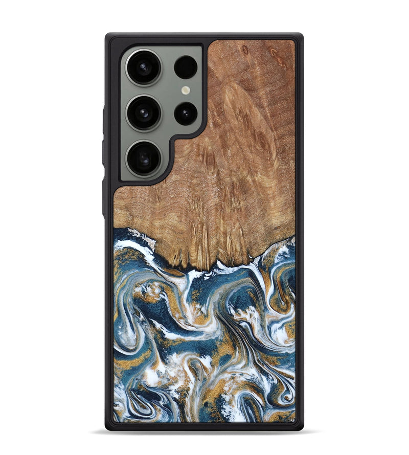 Galaxy S24 Ultra Wood Phone Case - Jameson (Teal & Gold, 793515)