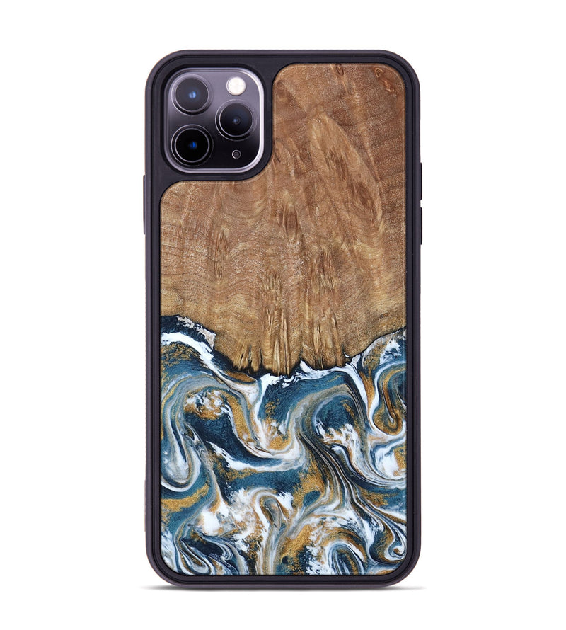 iPhone 11 Pro Max Wood Phone Case - Jameson (Teal & Gold, 793515)