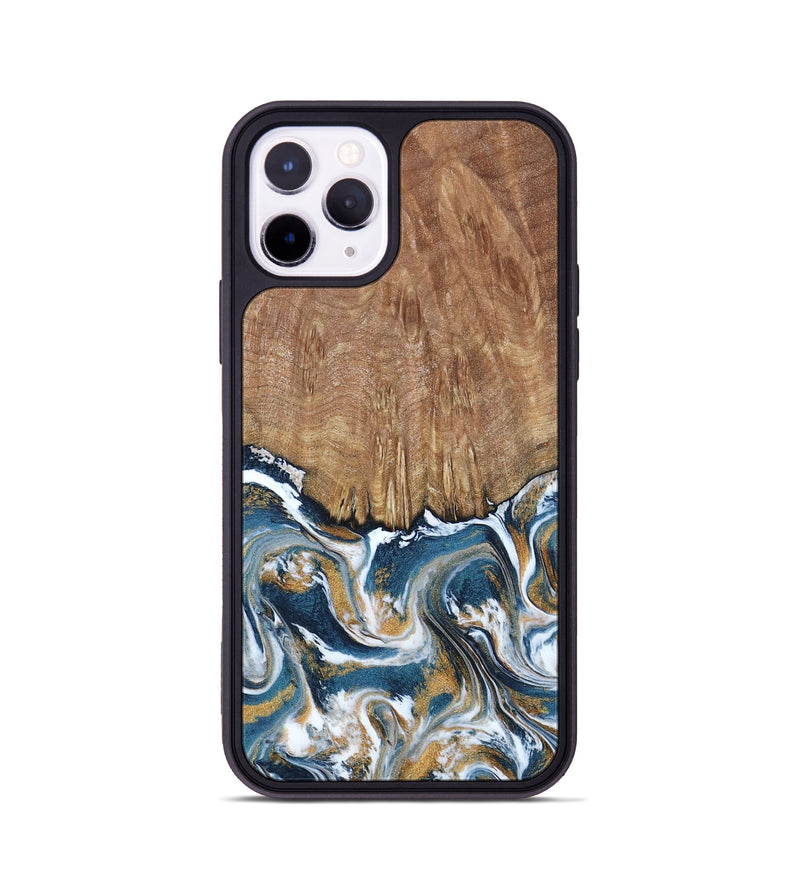 iPhone 11 Pro Wood Phone Case - Jameson (Teal & Gold, 793515)