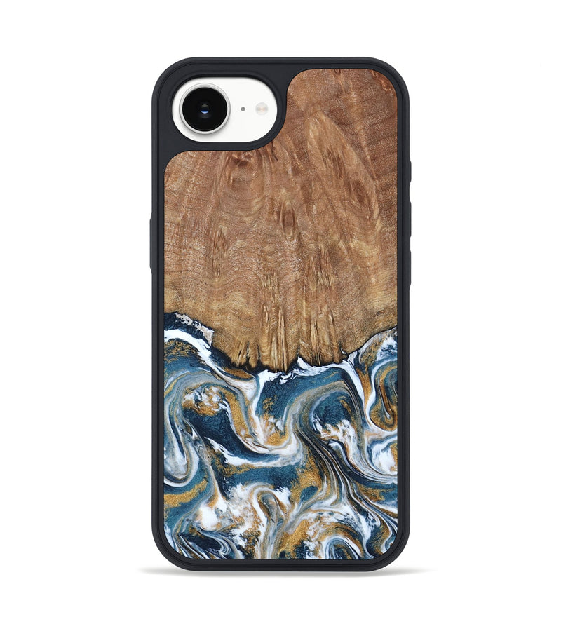 iPhone 16e Wood Phone Case - Jameson (Teal & Gold, 793515)