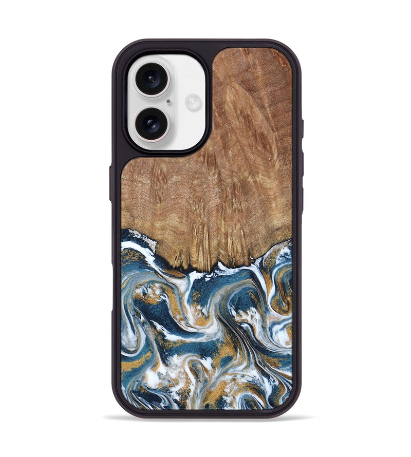iPhone 17 Wood Phone Case - Jameson (Teal & Gold, 793515)