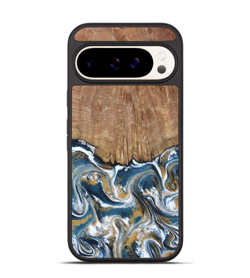 Pixel 9 Wood Phone Case - Jameson (Teal & Gold, 793515)