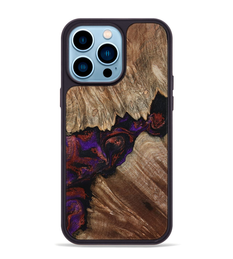 iPhone 14 Pro Max Wood Phone Case - Kim (Purple, 793516)