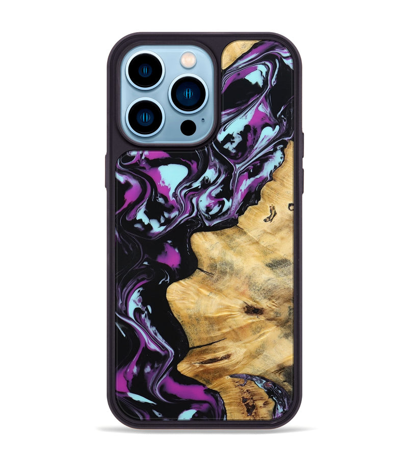 iPhone 14 Pro Max Wood Phone Case - Claudie (Purple, 793517)