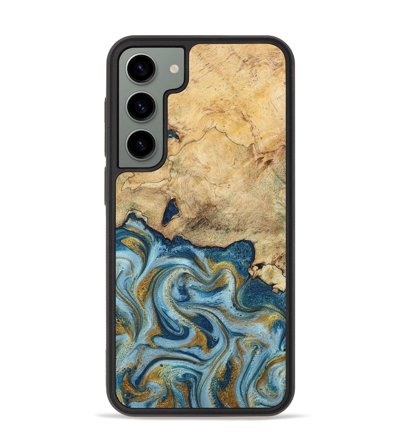 Galaxy S23 Plus Wood Phone Case - Mara (Teal & Gold, 793534)