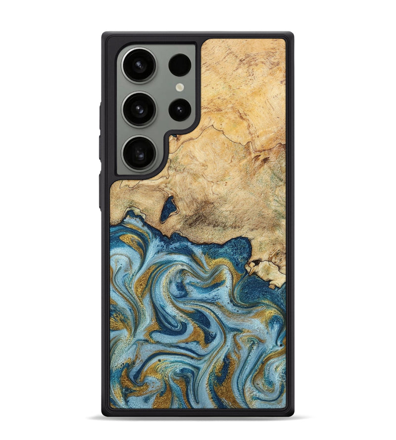 Galaxy S24 Ultra Wood Phone Case - Mara (Teal & Gold, 793534)