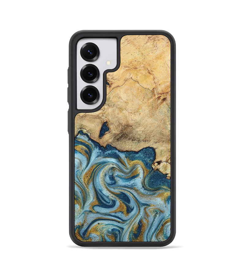 Galaxy S25 Wood Phone Case - Mara (Teal & Gold, 793534)