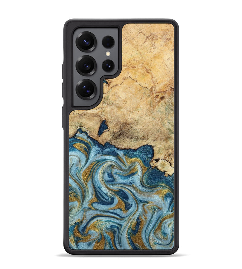 Galaxy S25 Ultra Wood Phone Case - Mara (Teal & Gold, 793534)