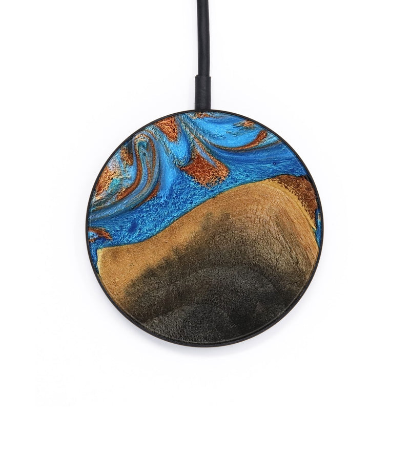 Circle Wood Wireless Charger - Casper (Teal & Gold, 793537)
