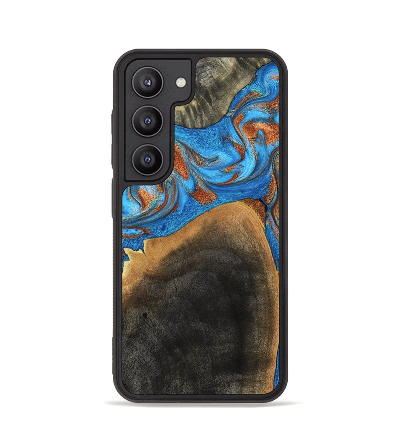 Galaxy S23 Wood Phone Case - Casper (Teal & Gold, 793537)