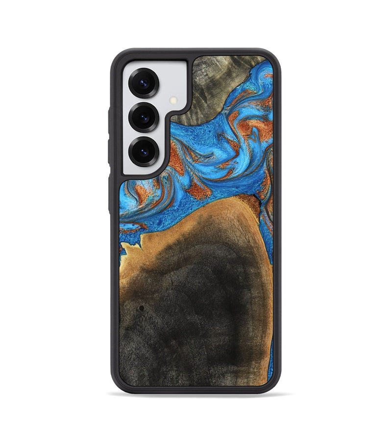 Galaxy S25 Wood Phone Case - Casper (Teal & Gold, 793537)