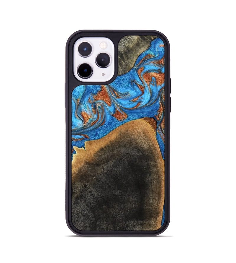 iPhone 11 Pro Wood Phone Case - Casper (Teal & Gold, 793537)